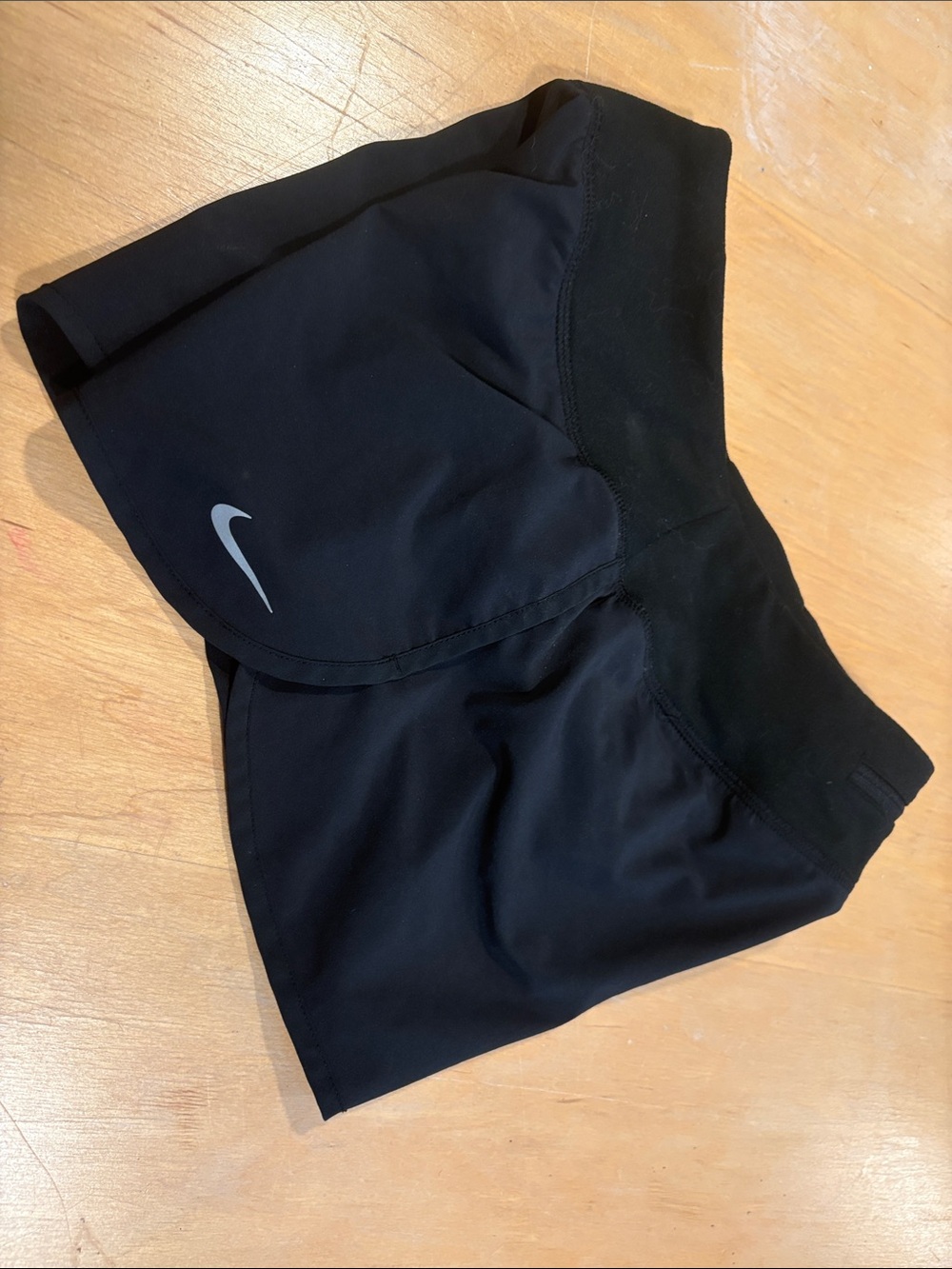 Nike Women's Black Athletic Shorts with Reflective Swoosh